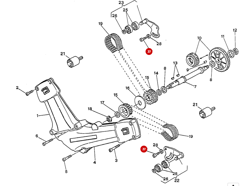 Tornillo tensor de cadena rodillos NUEVO - Ducati