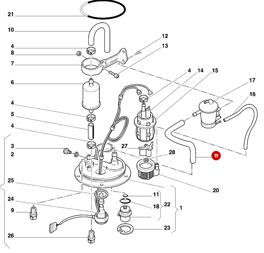 Manguera de bomba de gasolina NUEVA - Ducati