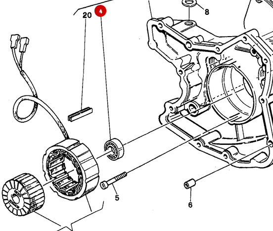 Rodamiento cárter alternador NUEVO - Ducati