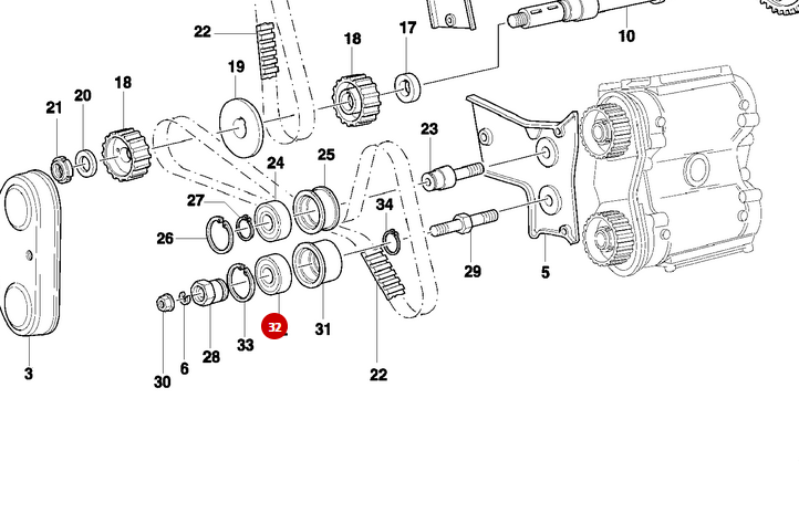 Rodamiento de distribución NUEVO - Ducati