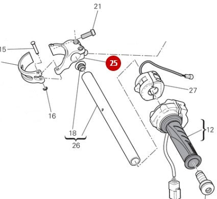 Mordaza de semipulsera delantera derecha - Ducati