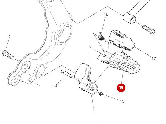 Repose pied avant gauche - Ducati