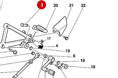 Pivote de estribera NUEVO - Ducati