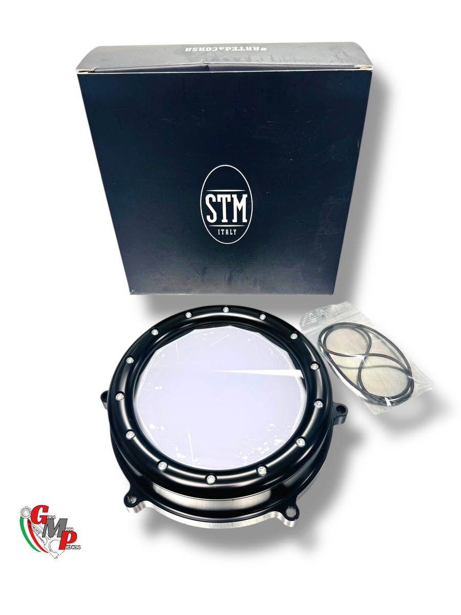 Tapa de embrague negra STM transparente NUEVA - Ducati