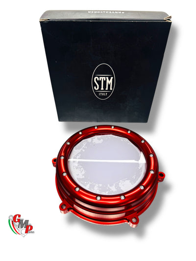 Cárter de embrague liso Rojo STM transparente NUEVO - Ducati