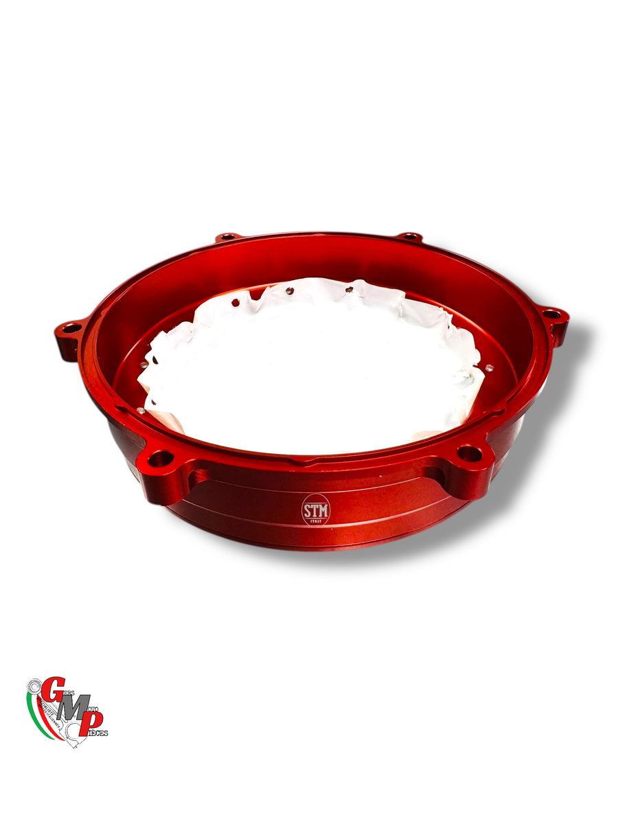 Cárter de embrague liso Rojo STM transparente NUEVO - Ducati