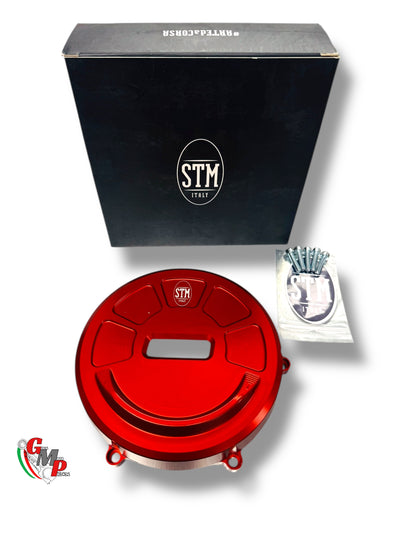 Tapa de cárter de motor embrague STM roja NUEVA - Ducati