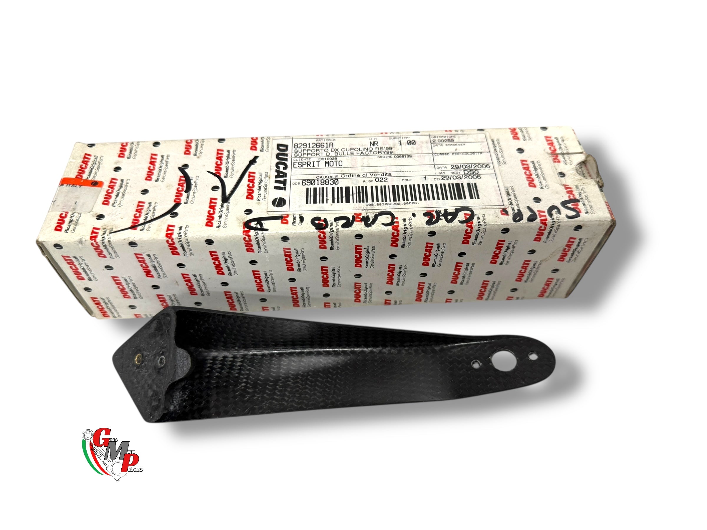 Support carénage avant droit Racing carbone NEUF - Ducati Superbike 916R 748RS 996RS 998RS