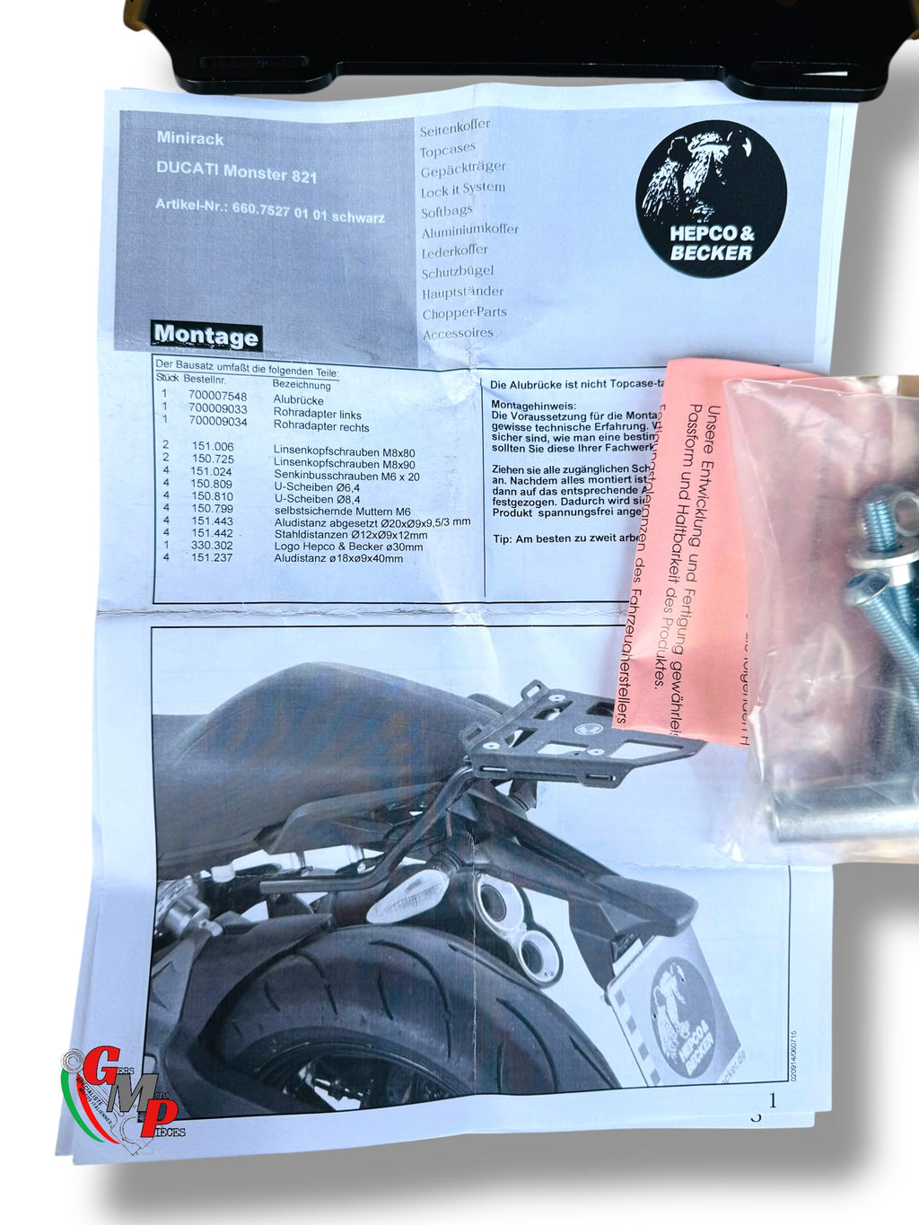 Porte paquet / support top case Hepco Becker NEUF - Ducati