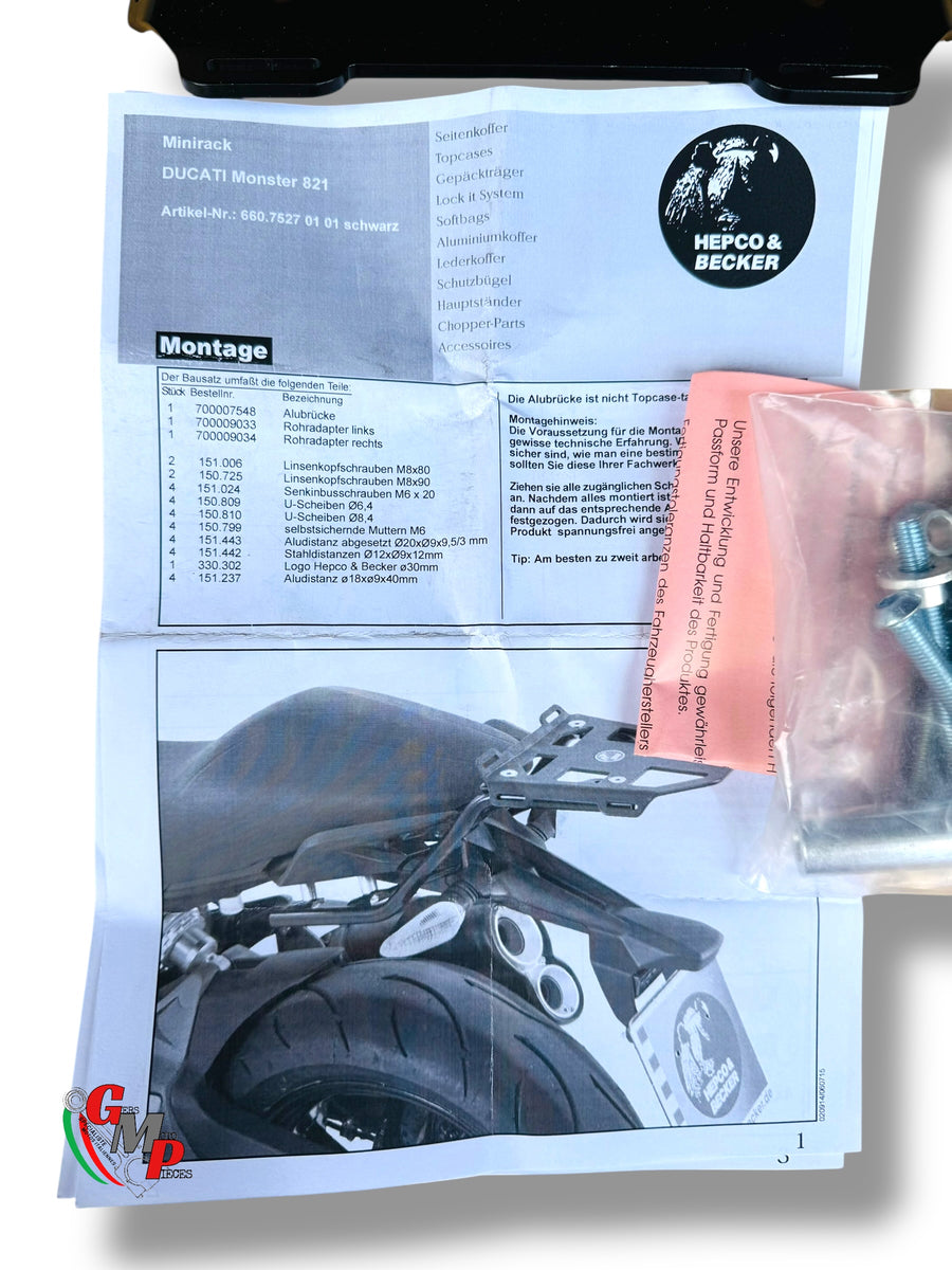 Parrilla / soporte baúl Hepco Becker NUEVO - Ducati