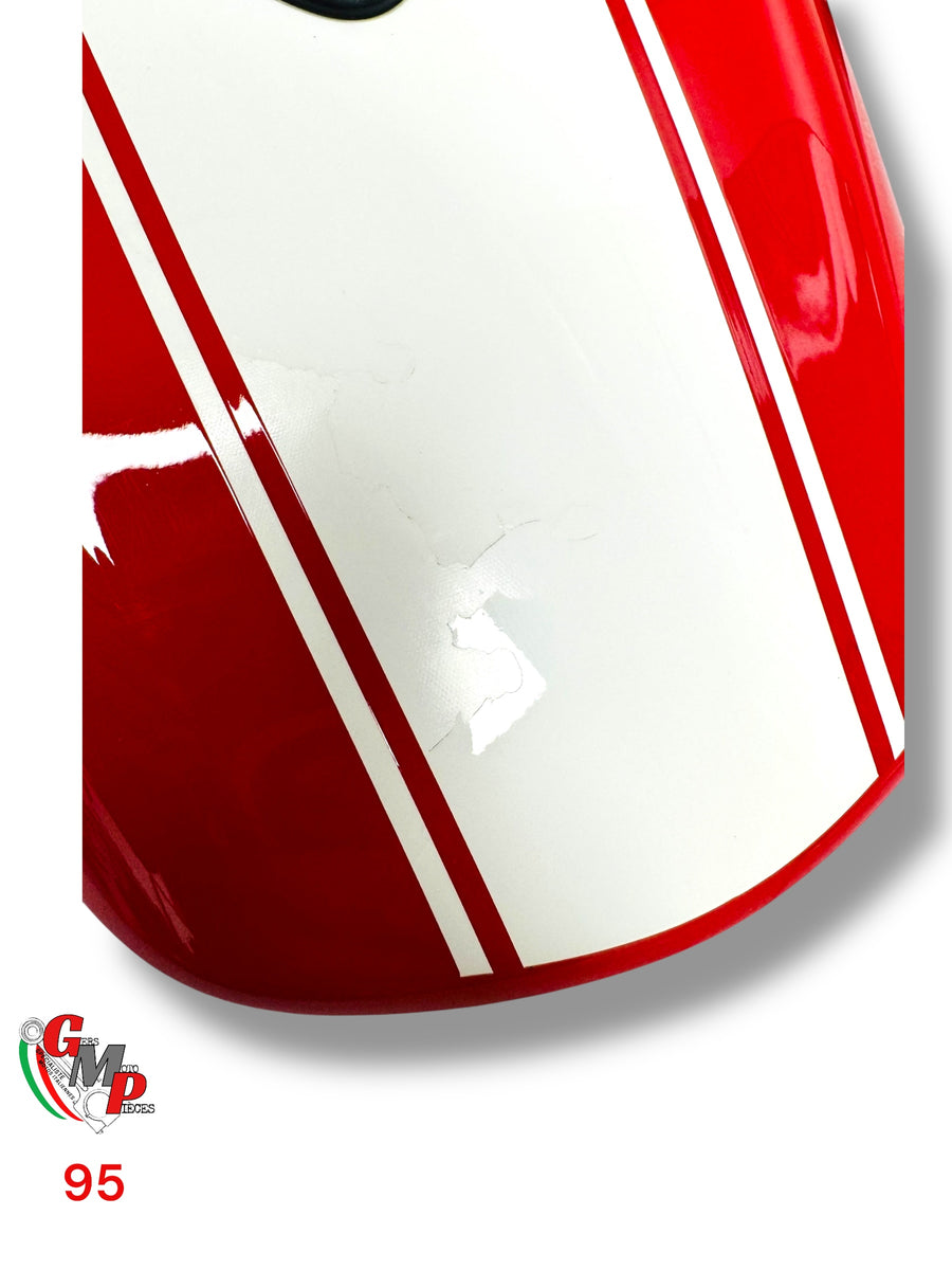 Cubre asiento rojo banda blanca - Ducati