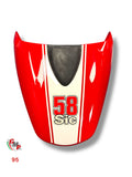 Cubre asiento rojo banda blanca - Ducati
