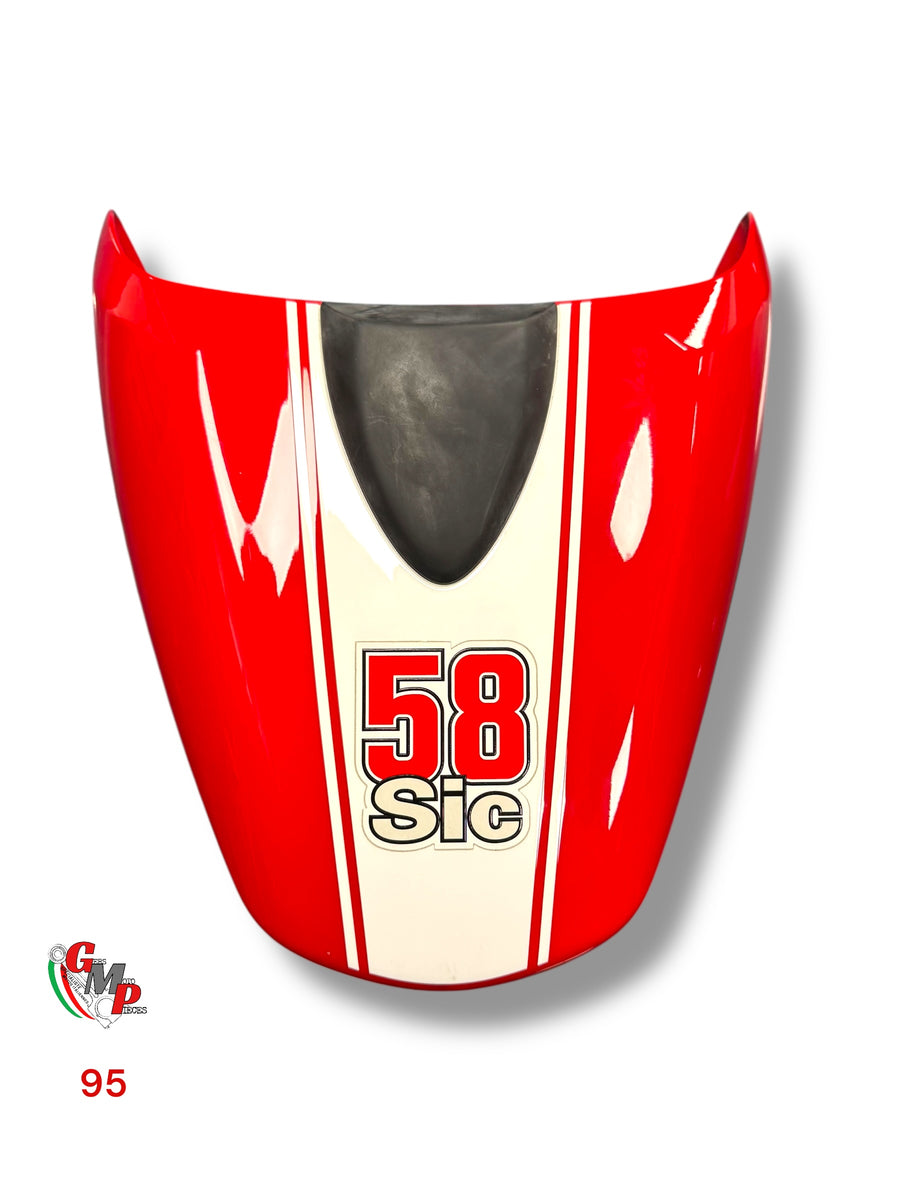 Cubre asiento rojo banda blanca - Ducati